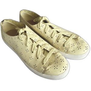 Yellow Loft Scalloped Lasercut Sneakers Size 9 Eyelet Pastel
